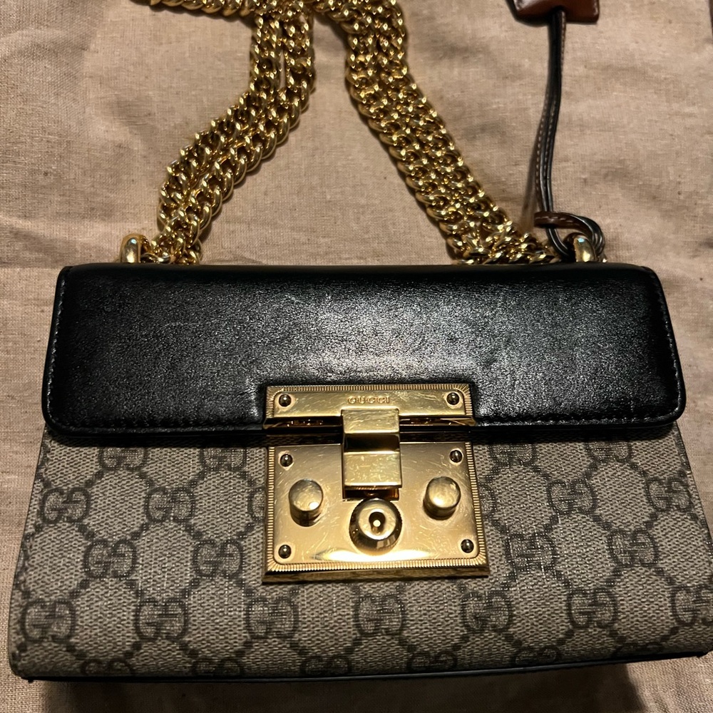 Gucci Black and Gold Crossbody Bag
